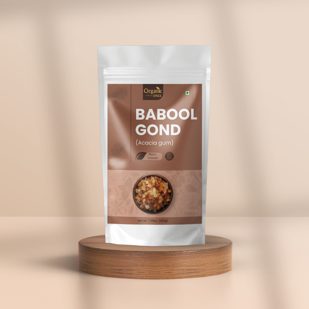 Organic Spree BABOOL GOND 200 grams (7.05oz) | Acacia gum - GMP Certified Organic Spree BABOOL GOND 200 grams (7.05oz) | Acacia gum - GMP Certified