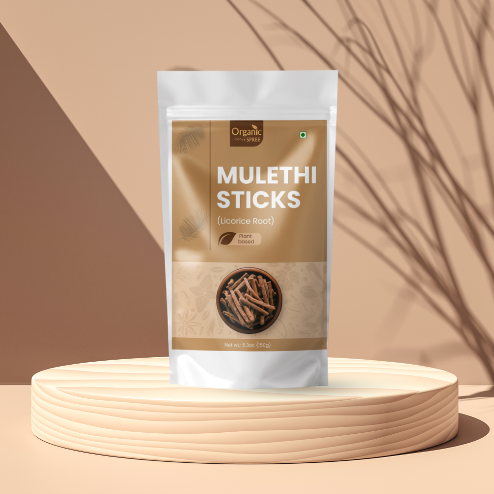 Organic Spree Mulethi Sticks (Licorice) - 5.3oz (150gm) Organic Spree Mulethi Sticks (Licorice) - 5.3oz (150gm)