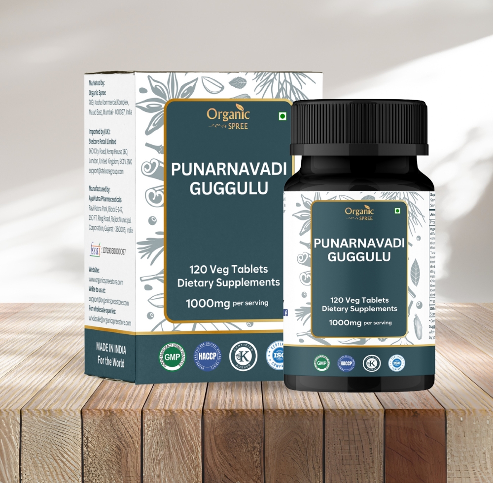 Organic Spree Punarnavadi Guggulu 120 Tablets - GMP Certified