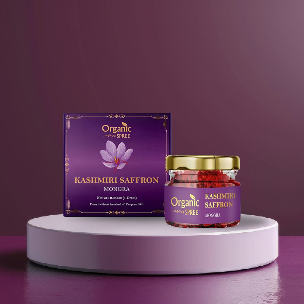 Organic Spree Kashmiri Saffron Kesar 1gm (0.035oz) Threads - NPOP Certified Organic Spree Kashmiri Saffron Kesar 1gm (0.035oz) Threads - NPOP Certified